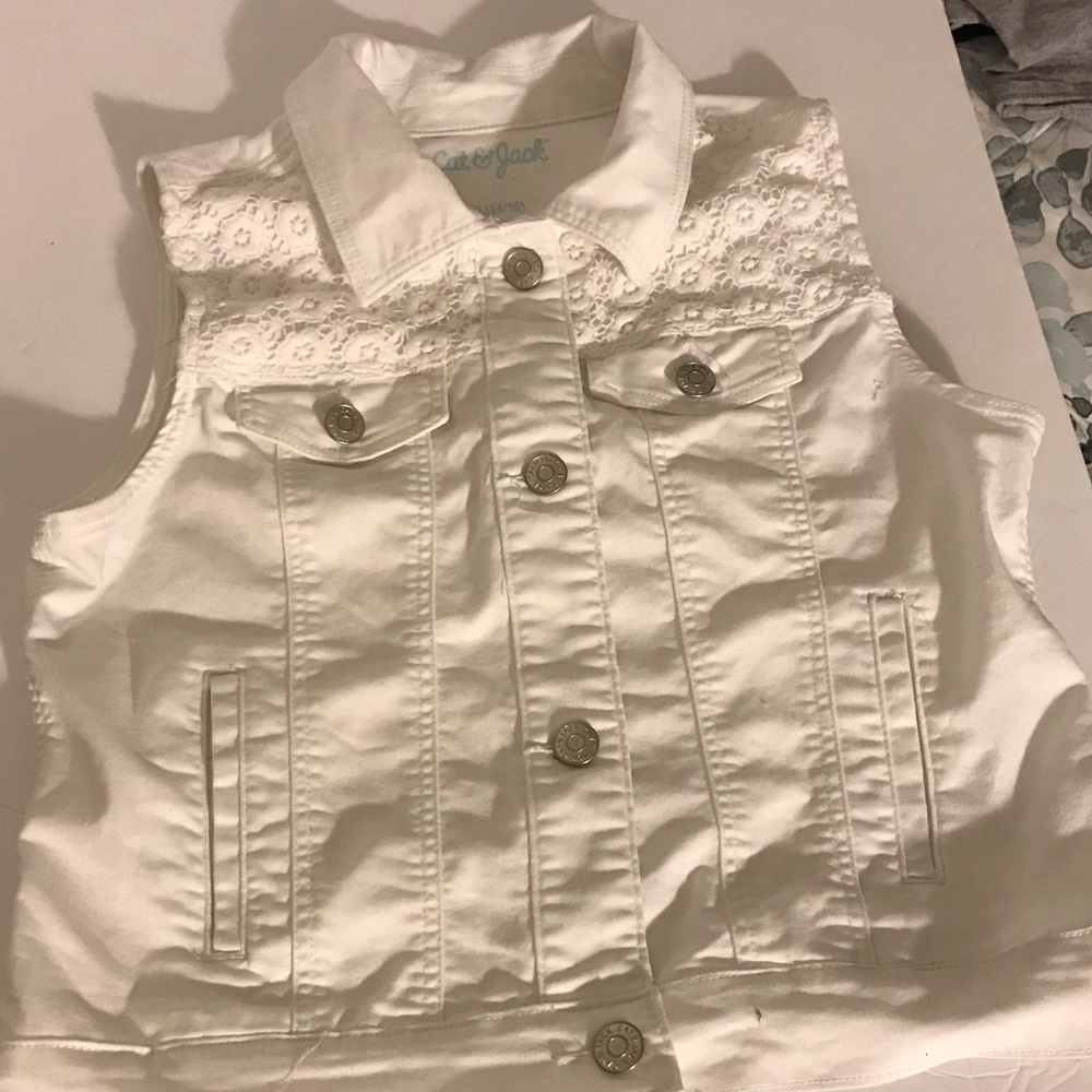 Cat & Jack Denim Vest with Crochet Lace